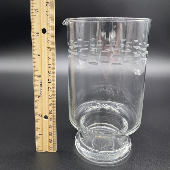 Etched Crystal Footed Pitcher Cocktail Lemonade Princess House Clear Barware - Picture 9 of 9